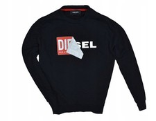 DIESEL Felpa a girocollo con logo grande Nero Uomo M