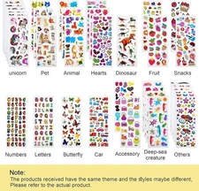 1/4/8/12/20 Different Sheets 3D Puffy stickers, Quality Bulk sticker,Gifts