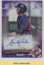 2017 Bowman Chrome Prospect Purple Refractor 63/250 Andrew Calica Auto READ 1s7