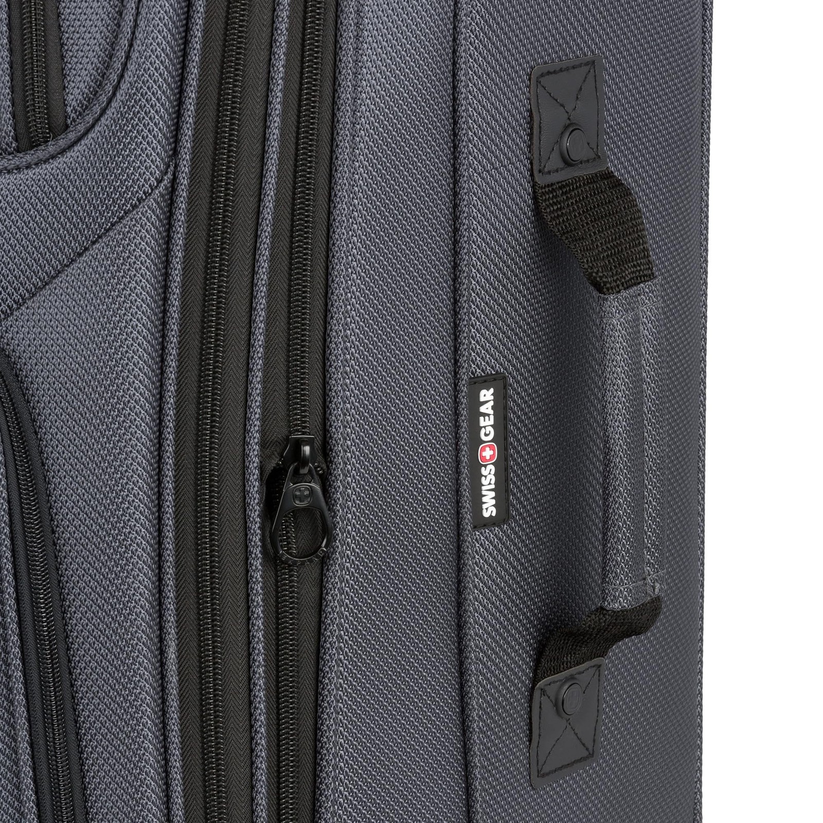 SwissGear Sion Softside Expandable Luggage, Dark Grey, Checked-Medium 25-Inch