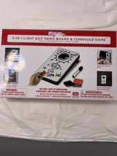 NEW Cornhole Game Memo Board 3 in 1 Light Up LED Box by Holiday Time