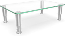 Hemudu Clear Computer Monitor Stand Riser with Height Adjustable Multi Media Des