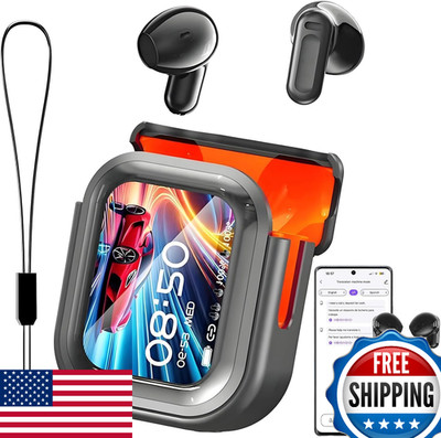 Dwolm NE20 AI Translation Earbuds, 135 Languages, LCD Touch, 60H Battery