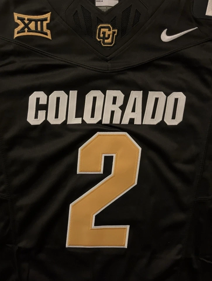 Shedeur Sanders Colorado Buffaloes Black Jersey 2024 FUSE Stitched 2 NWT - Image 2 of 4