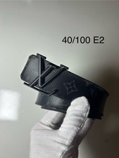 Louis Vuitton LV Initial Reversible Belt Monogram Eclipse Leather 40/100 E2