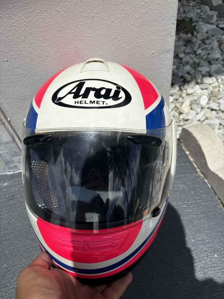 Casco Arai de Colección Doug Chandler Quantum/S Hecho en Japón Años 90 Rayas Carreras Foto 4 de 4