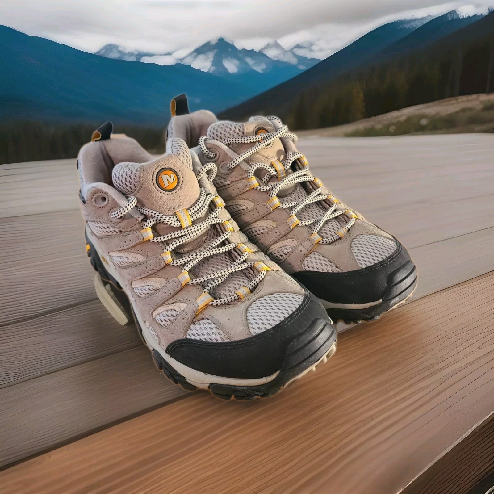 Scarpe Merrell Moab Ventilatore Taupe Escursionismo Trail Vibram J86612 W Taglia 9 5 Nuove