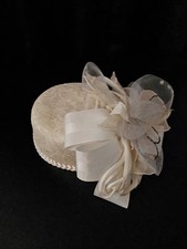 Vintage Lace Pillbox Floral Mesh And Beaded Eric Javits Hat- 1970's Collectible