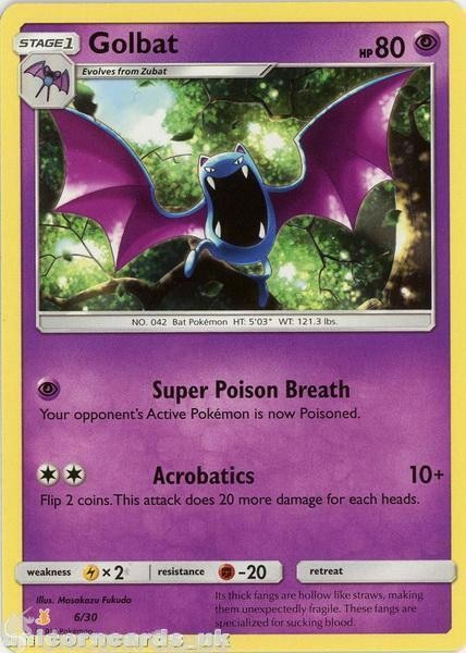 Golbat 6/30 TK2 Mint Pokemon Card