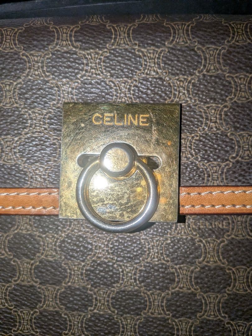 CELINE brown dot pattern tote bag - image 3