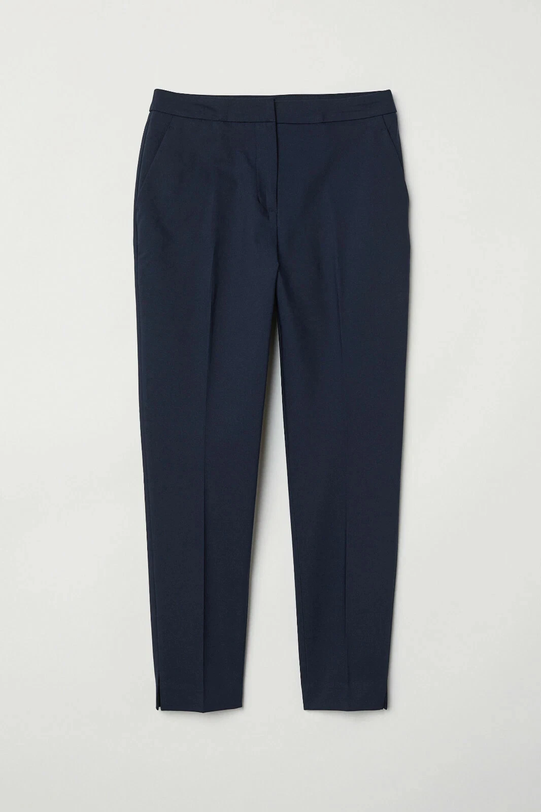 H&M TAILORED TROUSERS CROPPED CAPRI PANTS ANKLE TAILORED NAVY DARK BLUE 10 38 6