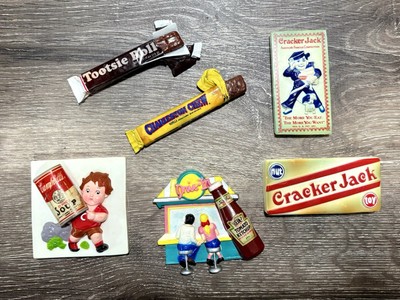 Vintage Nostalgie Brands Foods & Candies Refrigerator Magnets Lot of 6