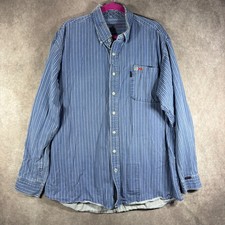 Cinch FR Button Down Shirt Mens XL Blue WRX F...