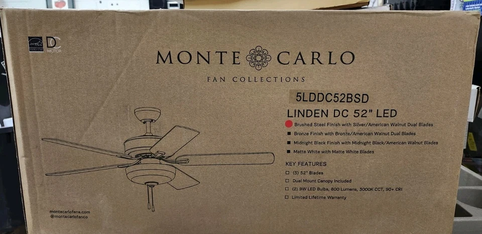 Monte Carlo Fan Collections Linden DC Brushed Steel - Image 3 of 4