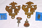 VTG Luis 15th Style Cast Bronze (4) Draw Pulls & (2)  Keyhole Escutcheons — photo 10