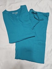 Men's 2 Piece Grey s Anatomy By Barco Teal M Medium MD Active Scrub Set Scrubs