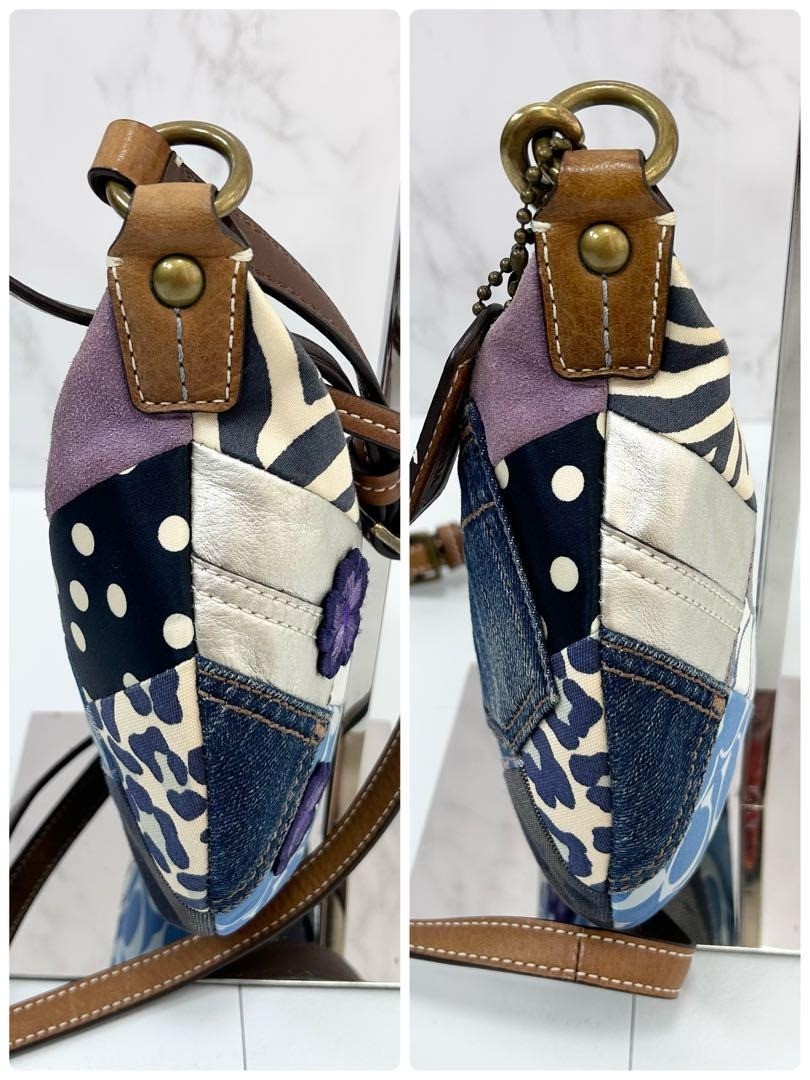 Near Mint COACH 10819 Denim Patchwork Shoulder Ba… - image 3