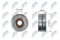 NTY RNK-PL-013 Spannrolle, V-Profilriemen FüR Chevrolet, Opel
