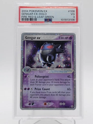 GENGAR EX 2004 POKEMON EX FIRE RED LEAF GREEN HOLO #108 PSA 3 Q0895