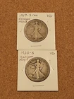 1917-S Reverse VG & 1920-S VG Liberty Walking Half Dollars, Undamaged