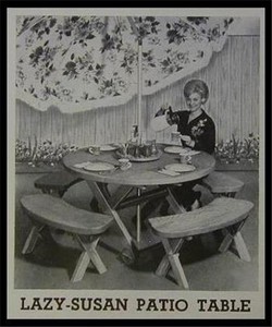 Round PICNIC TABLE & Benches How-To build PLANS 50"