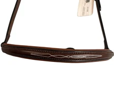 NEW Padded Fancy Stitched Leather Noseband Full Size 2 Tone French Leather