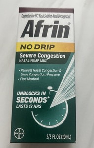 Afrin No Drip Severe Congestion Nasal Spray Relief 0.5 fl oz 15ml NIB Exp 12/26