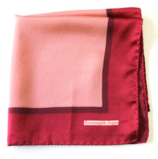 Ermenegildo Zegna Silk Pocket Scarf Red 15" Square