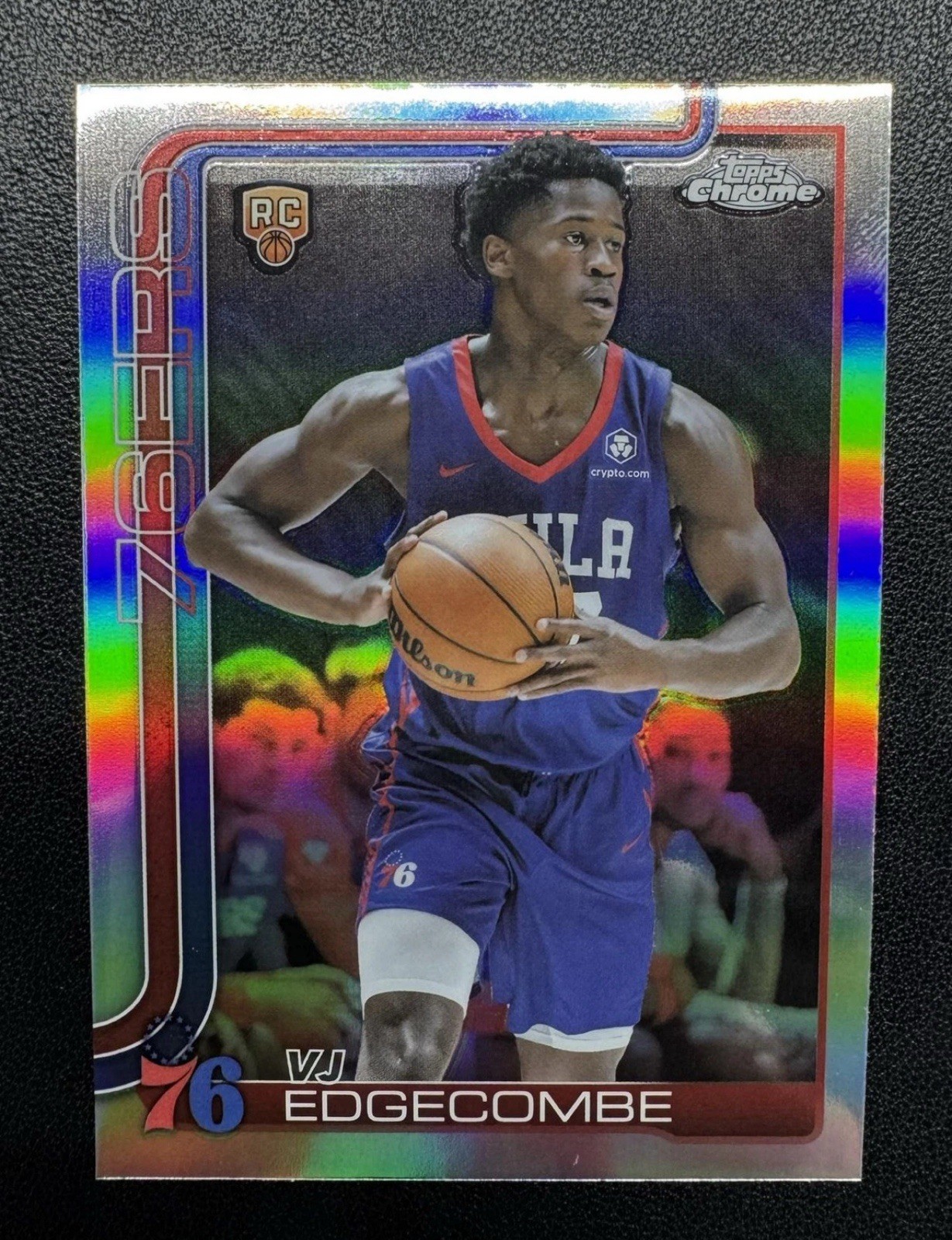2025 Topps Chrome VJ Edgecombe Refractor Rookie Philadelphia 76ers #253