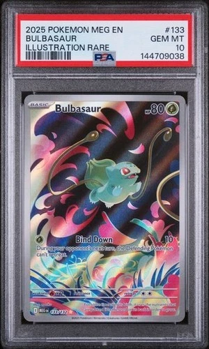 2025 POKEMON MEG EN-MEGA EVOLUTION ILLUSTRATION RARE #133 BULBASAUR PSA 10
