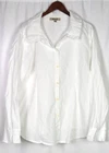 FLAX 100% Linen Long Sleeved White Casual Oversize Button Up Shirt Women's Large