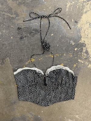 For Love & Lemons Evangeline Bustier Size Medium Lottie Dot Halter Top