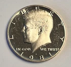 1981-S Kennedy Half Dollar Proof Type 2 Lightly Circulated  **FREE SHIPPING**