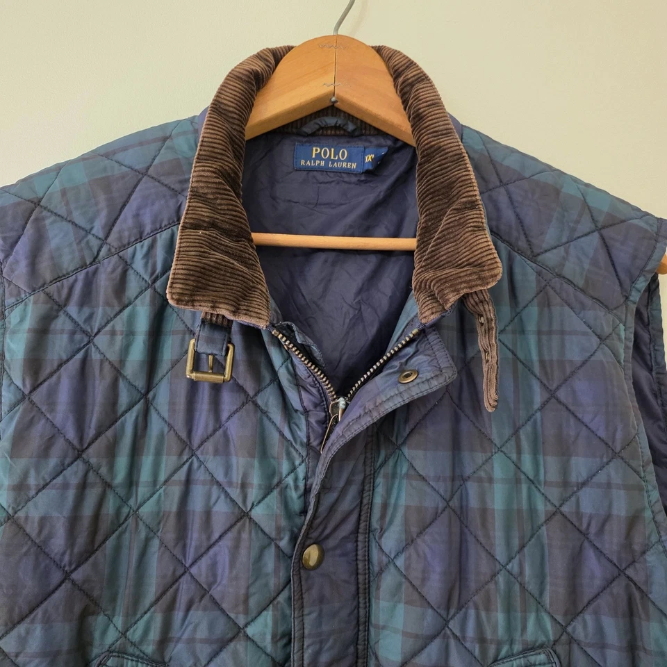 Polo Ralph Lauren Plaid Vest Sz XXL Tartan Quilted Insulated Outdoor Equestrian - Image 2 of 4