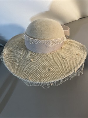 Beige Wide-Brim Women\'s Hat with Blush Embroidered Accent Blush Pink Kentucky Derby Hat – JBee main image 2