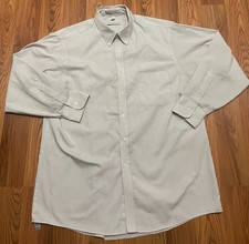 Geoffrey Beene Dress Shirt Men  s 17 32/33 Pinpoint Oxford Wrinkle Free USA