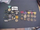 LOTS OF VINTAGE WORLD WAR 2 MEDALS AND OTHER MILITARY THINGS