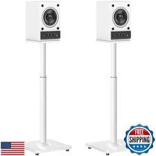 MOUNTUP Universal Speaker Stands Pair 28.3" to 37.4" Height Adjustable Floor 