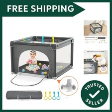 Playpens for Babies and Toddlers, 90 x 90 cm Small Play Pens, Activity Center...