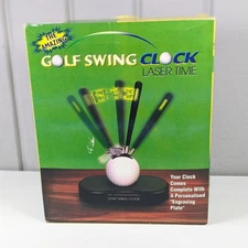 Vintage 90s Golf Swing Clock Laser Display Time in Box Battery Powered