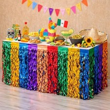OHOME Cinco De Mayo Decorations - 2 Pack Table Skirts for Fiesta Party Decora...