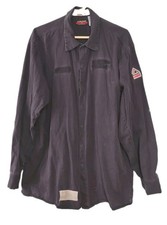 Bulwark Flame Resistant FR Blue Work Shirt XL Cat2, Long Sleeve