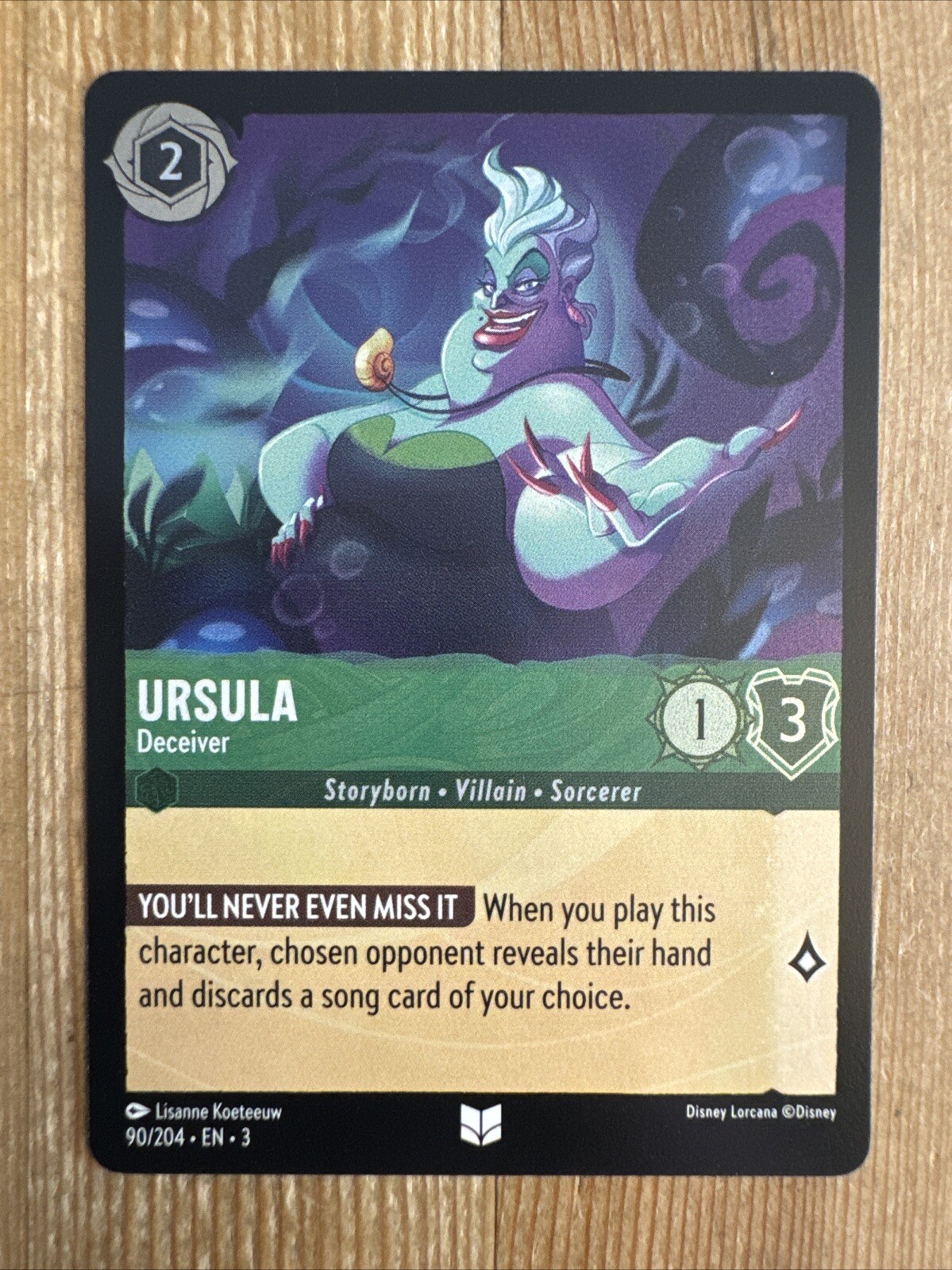 Ursula 90/204 Disney Lorcana Into The Inklands Cold Foil Uncommon Card NM