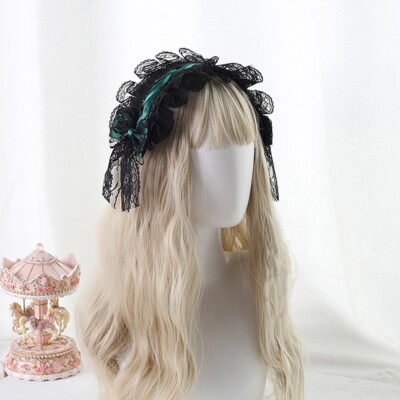 Women Gothic Lolita Headband Lace Headwear Maid Hair  display picture 2