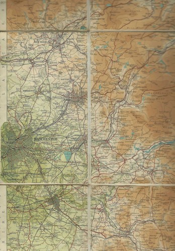 Bartholomews Ordnance Survey 1/2" Sheet 9 Early Undated Cloth Map Sheffield Area - Picture 8 of 8