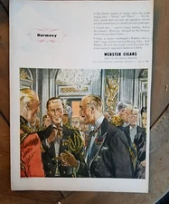 1944 Webster's cigars men smoking Harmony vintage tobacco ad