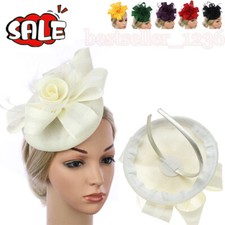 Women Feather Hair Fascinator Clip Wedding Headband Royal Tea Cocktail Party Hat