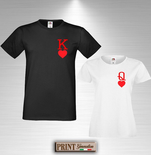 T-Shirt RE e REGINA di CUORI Maglietta San Valentino Innamorati | eBay