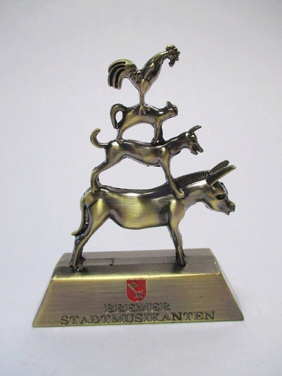 Bremen Bremen Town Musicians Souvenir Metal Model 8 cm, Germany, New