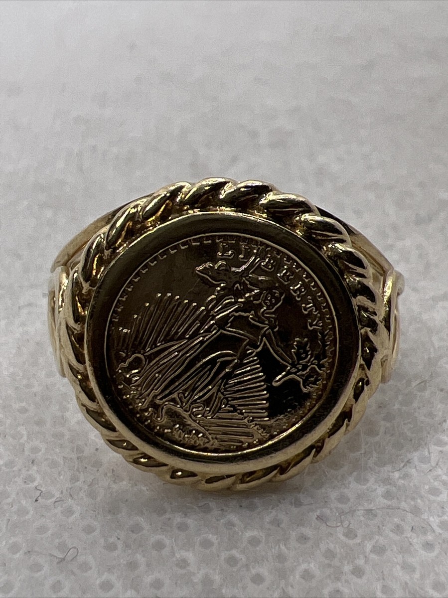 VINTAGE Solid 10K Yellow Gold 5 DOLLAR LIBERTY COIN COPY HANDMADE